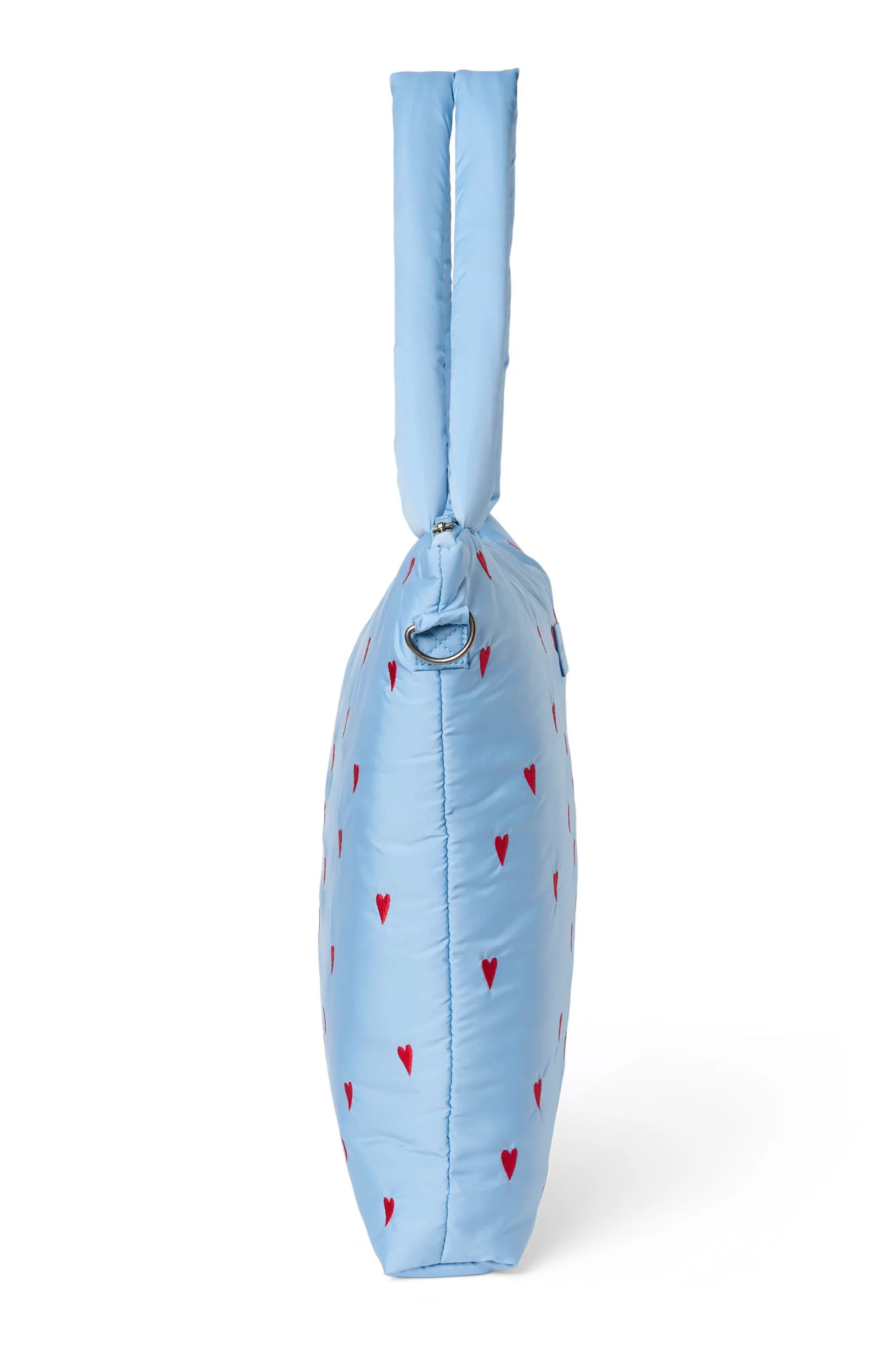 Puffy Diaper Bag | Light Blue Hearts - Image 5