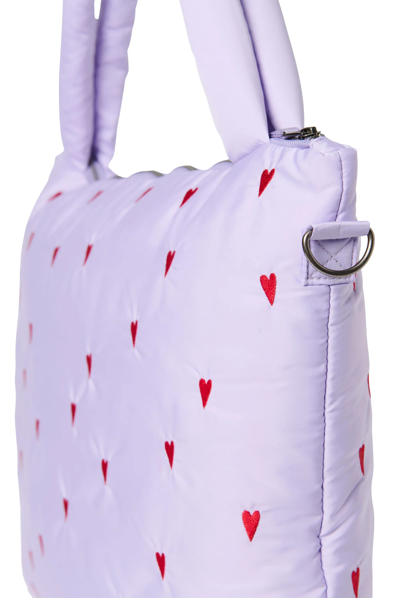 Puffy Diaper Bag | Purple Hearts - Image 3