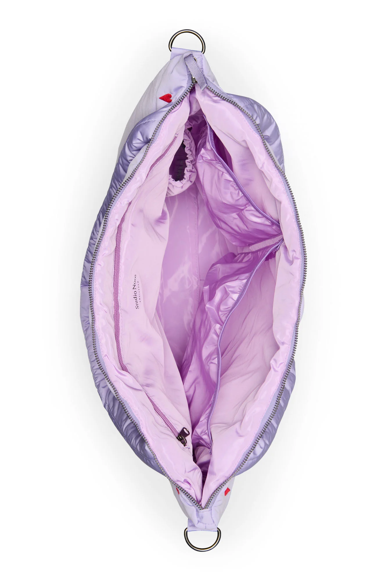 Puffy Diaper Bag | Purple Hearts - Image 5