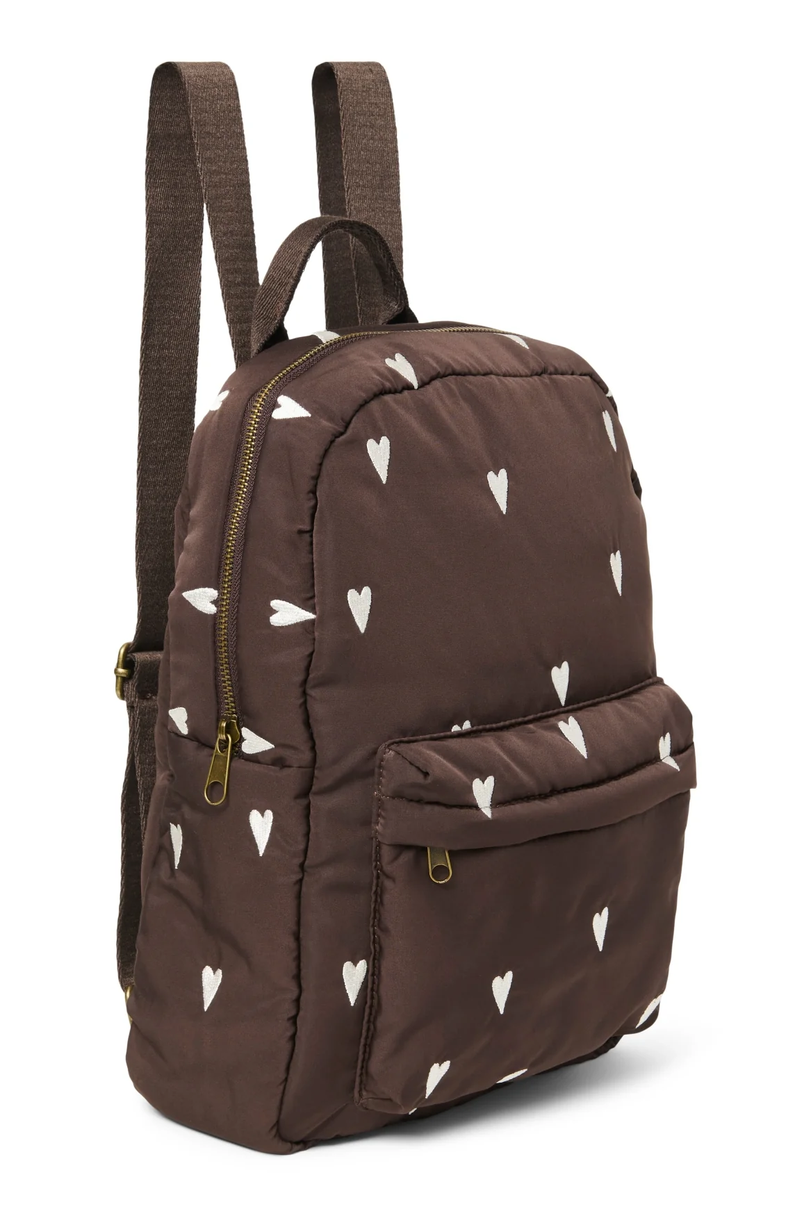 Puffy Midi Backpack | Brown Hearts - Image 2