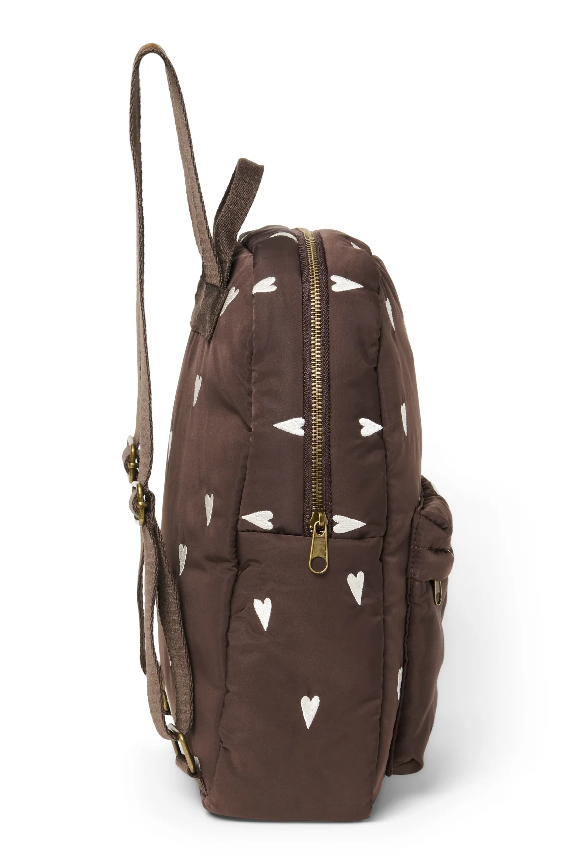 Puffy Midi Backpack | Brown Hearts - Image 3