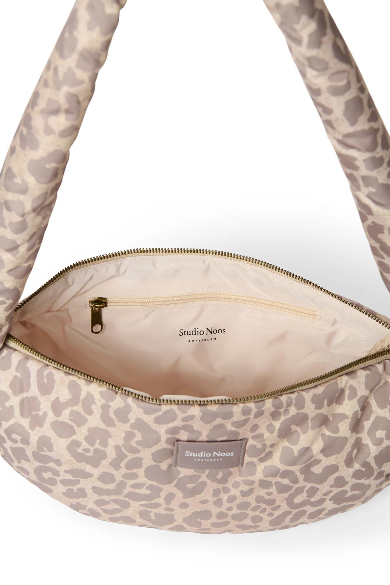Puffy Mini Cross Body Bag | Beige Leopard - Image 6