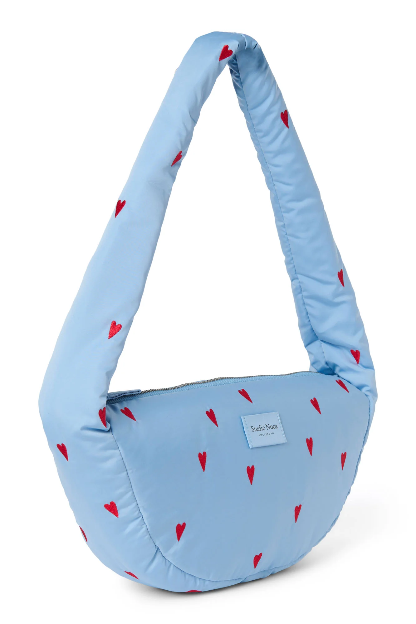Puffy Mini Cross Body Bag | Light Blue Hearts - Image 2