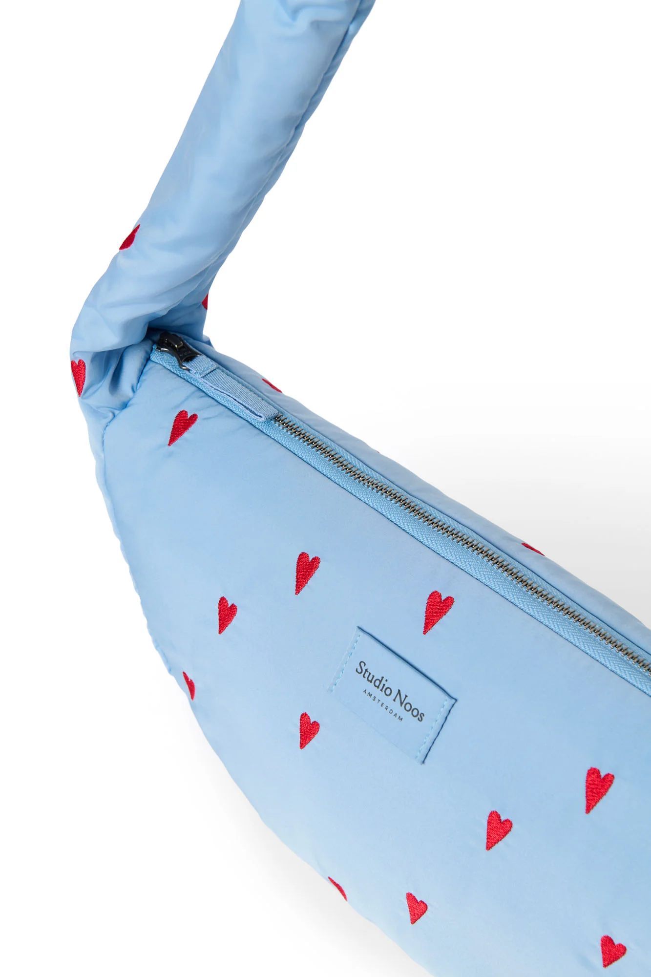 Puffy Mini Cross Body Bag | Light Blue Hearts - Image 3