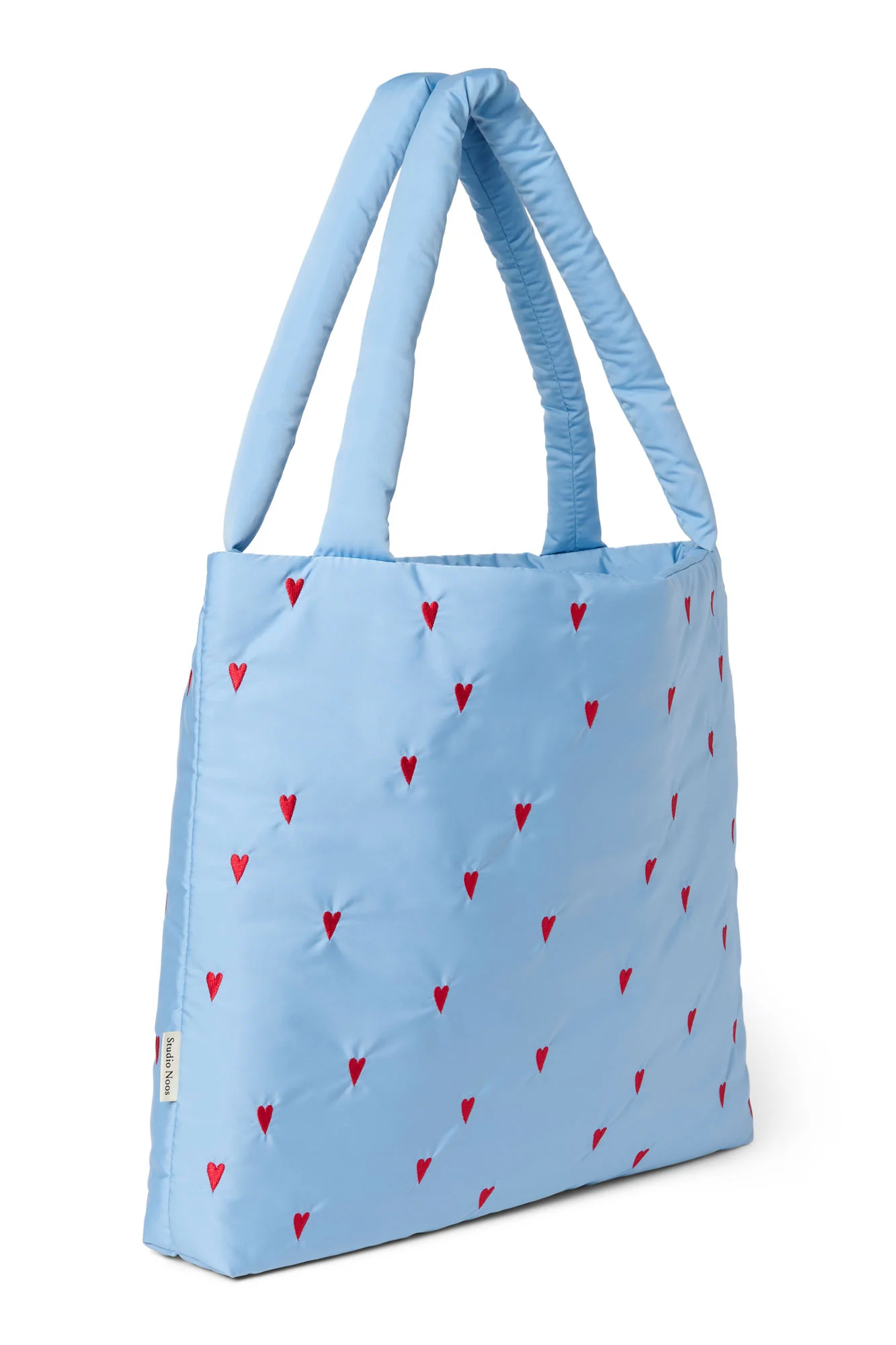 Puffy Mom Bag | Light Blue Hearts - Image 3
