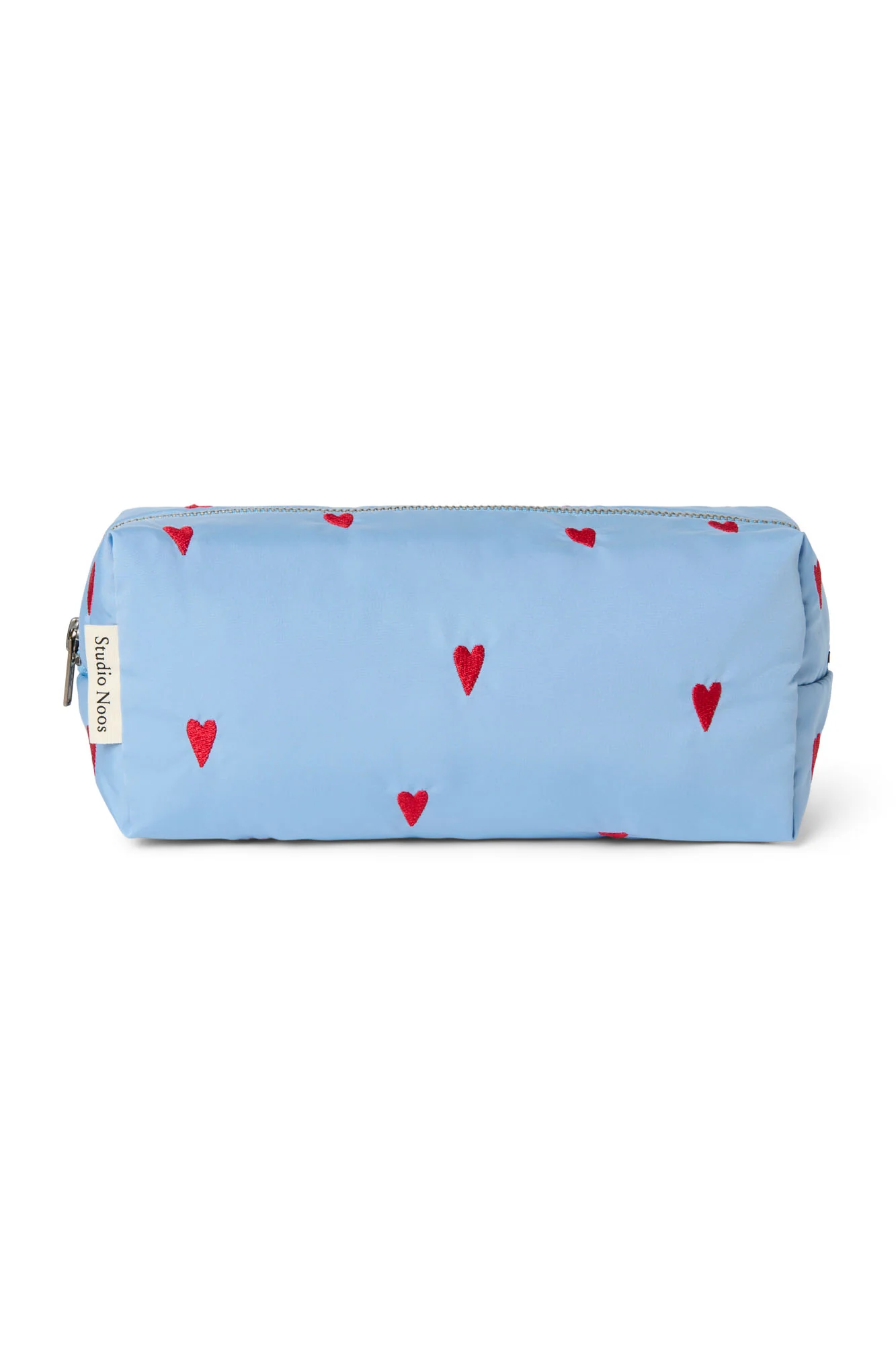 Puffy Pouch | Light Blue Hearts