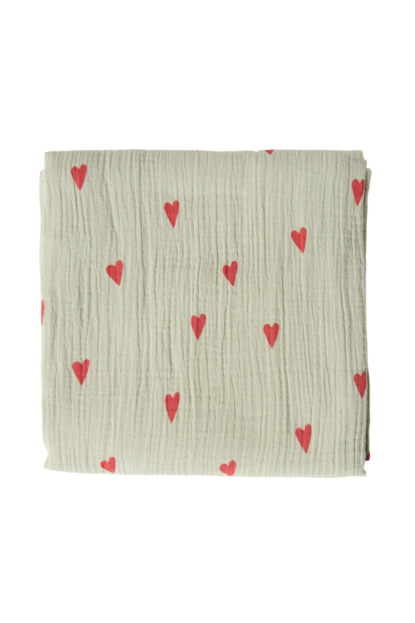 Swaddle Print Large | Green Hearts - Image 3