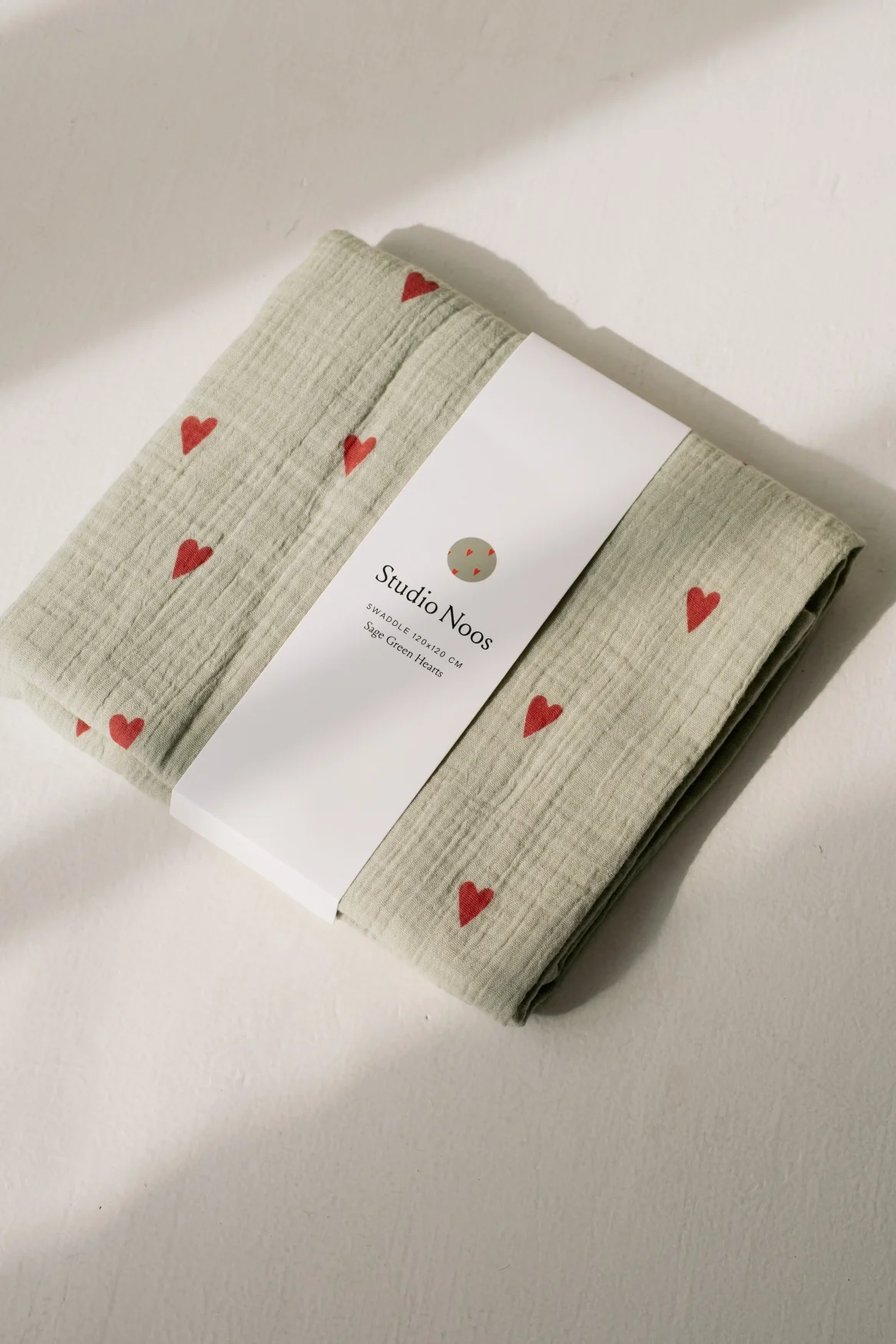 Swaddle Print Medium | Green Hearts - Image 2