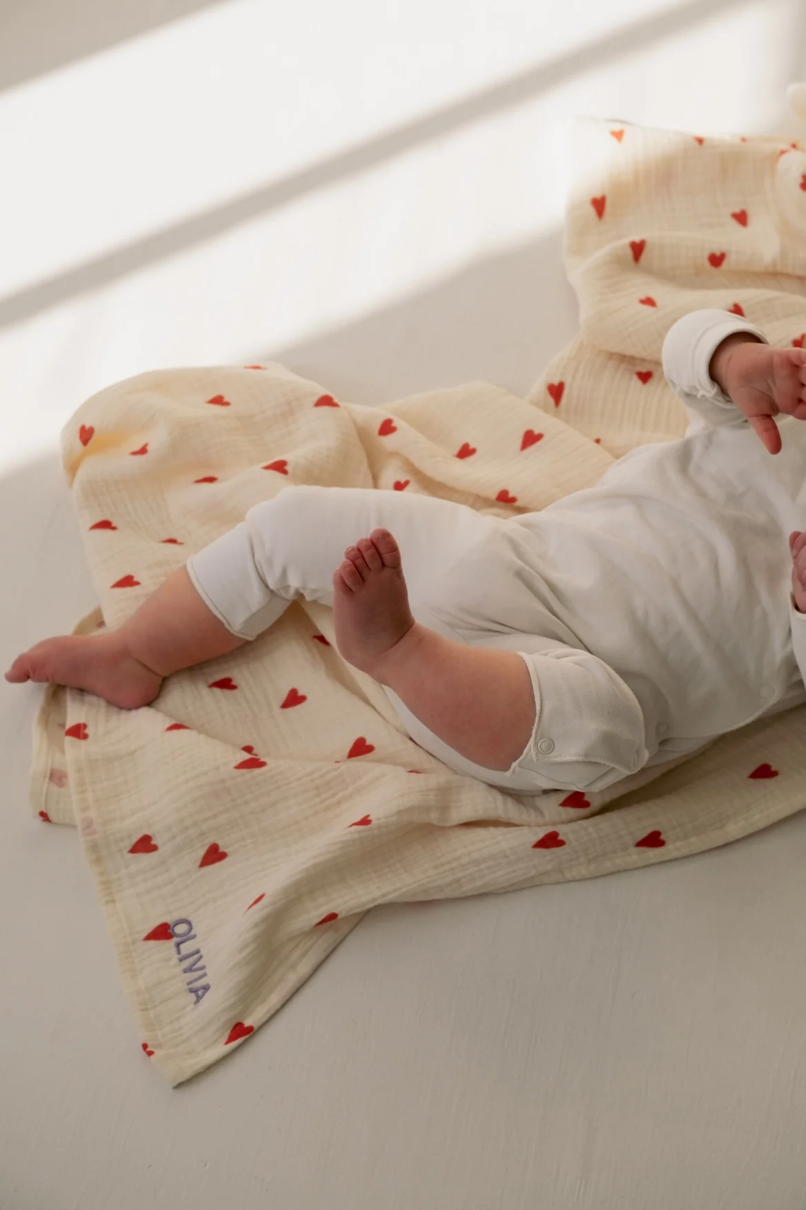 Swaddle Gift Set | Beige Hearts - Image 5