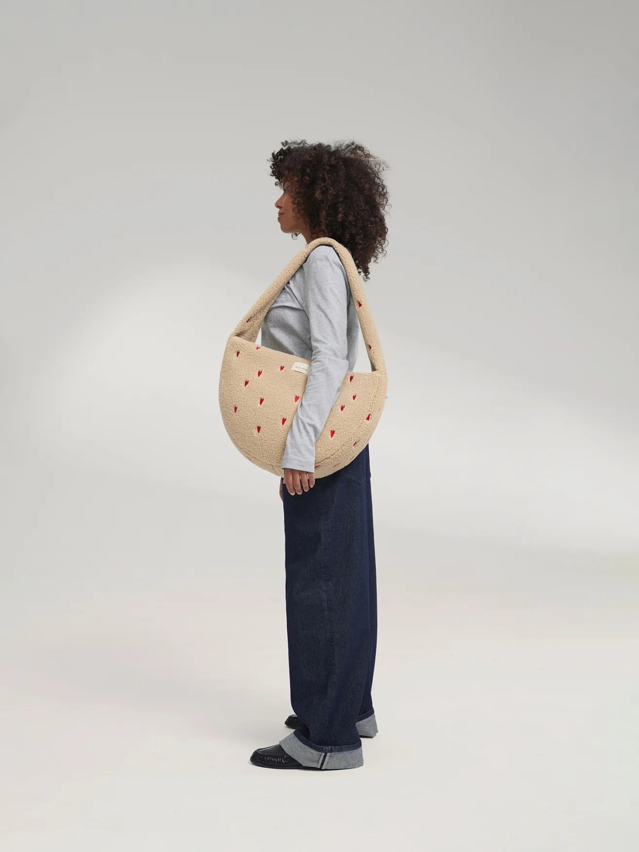 Teddy Cross Body Bag | Ecru Hearts - Image 2