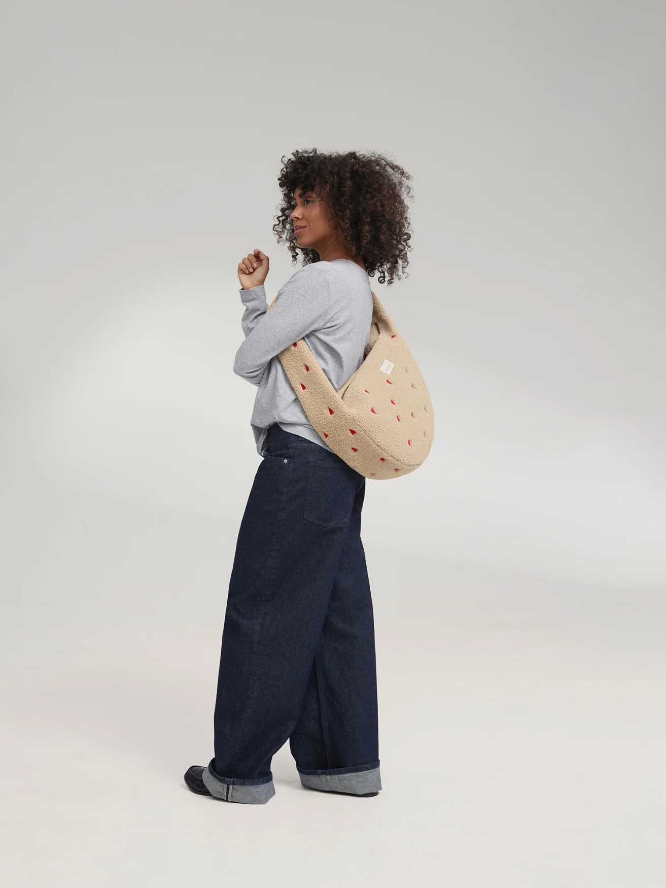 Teddy Cross Body Bag | Ecru Hearts - Image 8