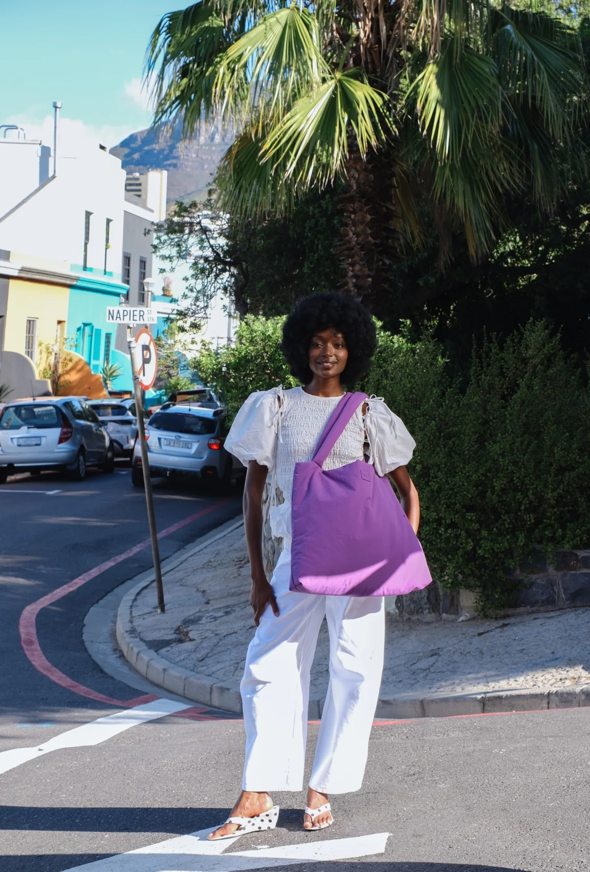 Textured Puffy Mom Bag | Purple - Image 4